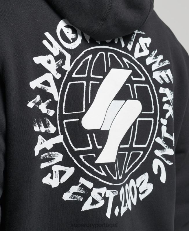 moletom com logotipo do globo homens preto roupas Superdry 2208H5119