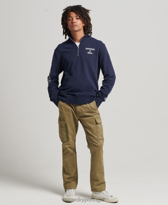 moletom com meio zíper code core sport homens marinha roupas Superdry 2208H5091