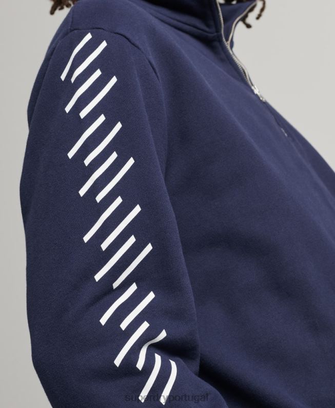 moletom com meio zíper code core sport homens marinha roupas Superdry 2208H5091