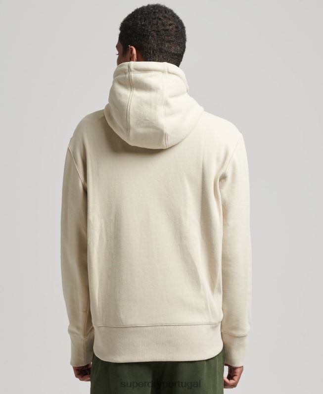 moletom com micro logotipo homens bege roupas Superdry 2208H5997
