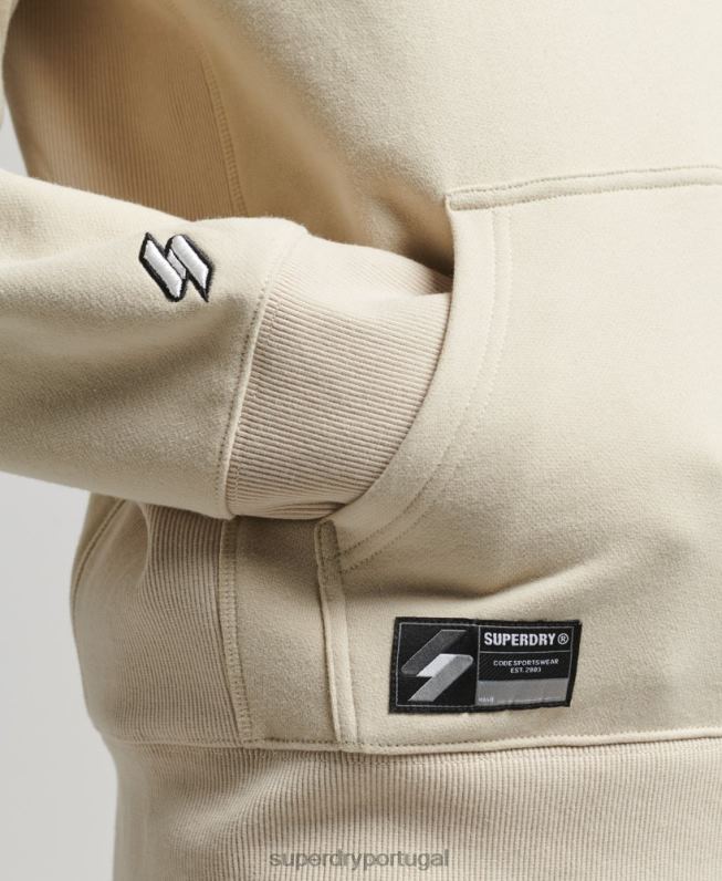 moletom com micro logotipo homens bege roupas Superdry 2208H5997
