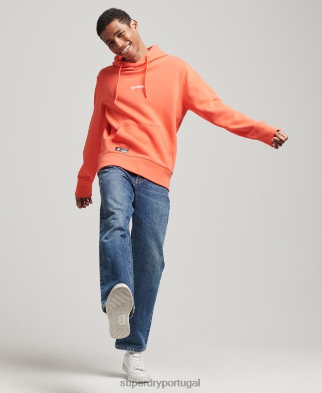 moletom com micro logotipo homens coral roupas Superdry 2208H6012