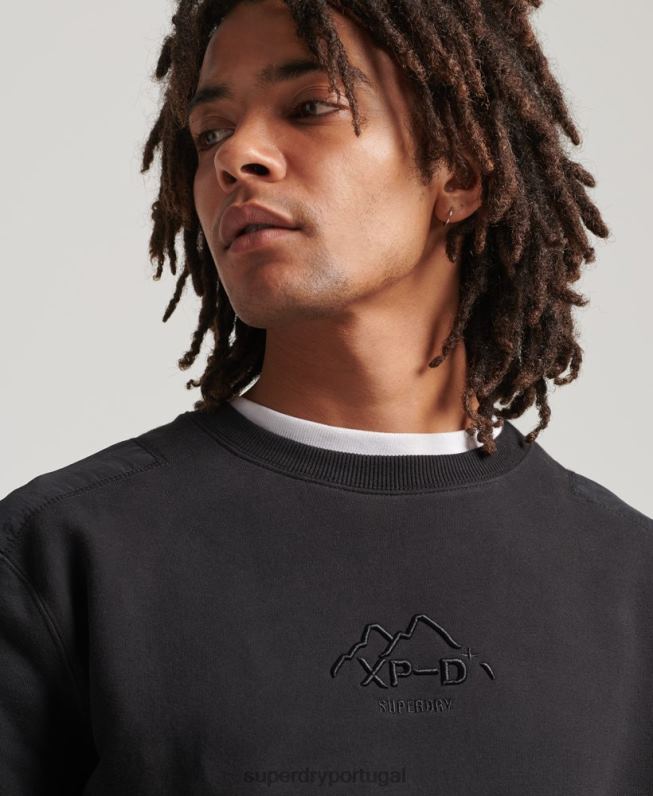 moletom com mistura de tecido híbrido xp-d homens preto roupas Superdry 2208H794