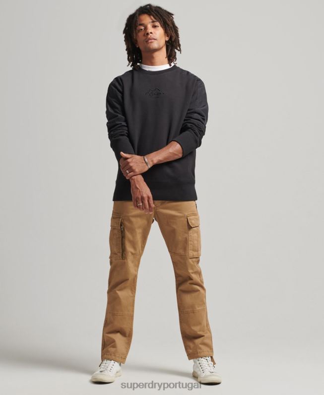 moletom com mistura de tecido híbrido xp-d homens preto roupas Superdry 2208H794