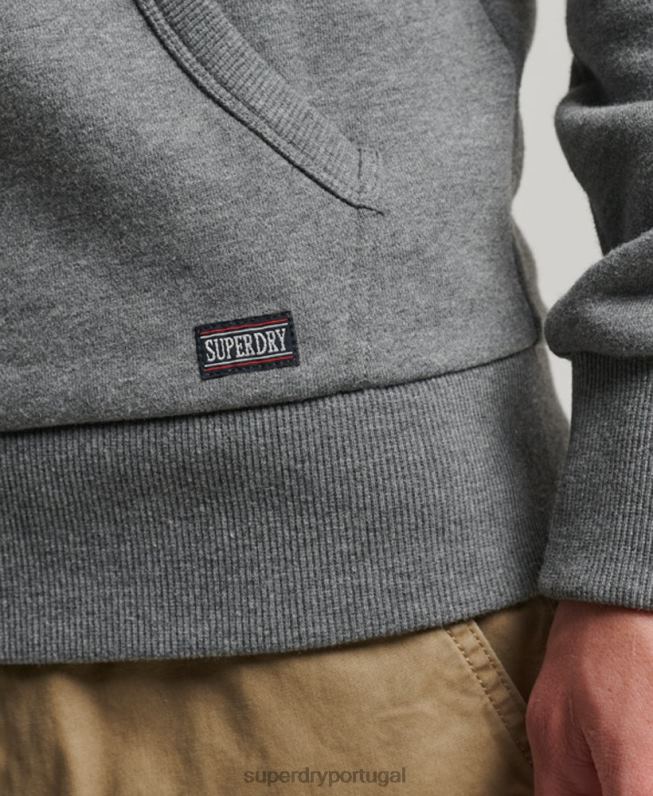 moletom com zíper atlético para academia homens cinza roupas Superdry 2208H714
