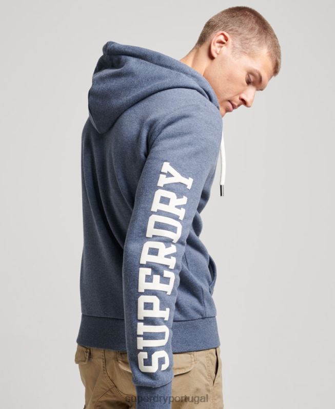 moletom com zíper atlético para academia homens marinha roupas Superdry 2208H468