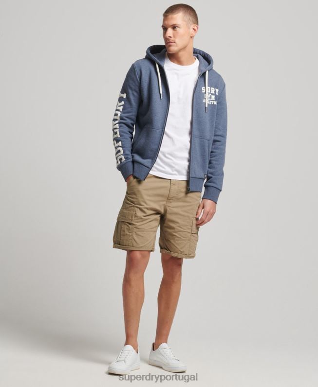moletom com zíper atlético para academia homens marinha roupas Superdry 2208H468
