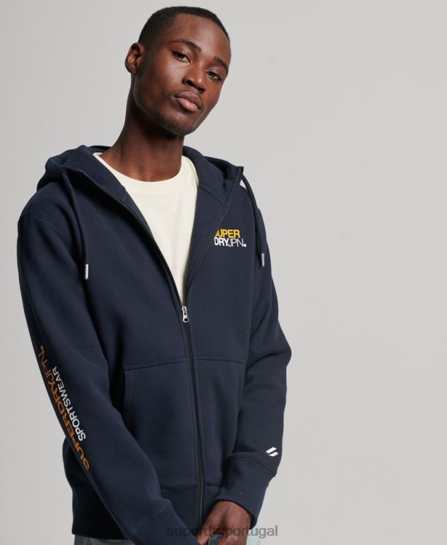 moletom com zíper code sportswear homens marinha roupas Superdry 2208H519
