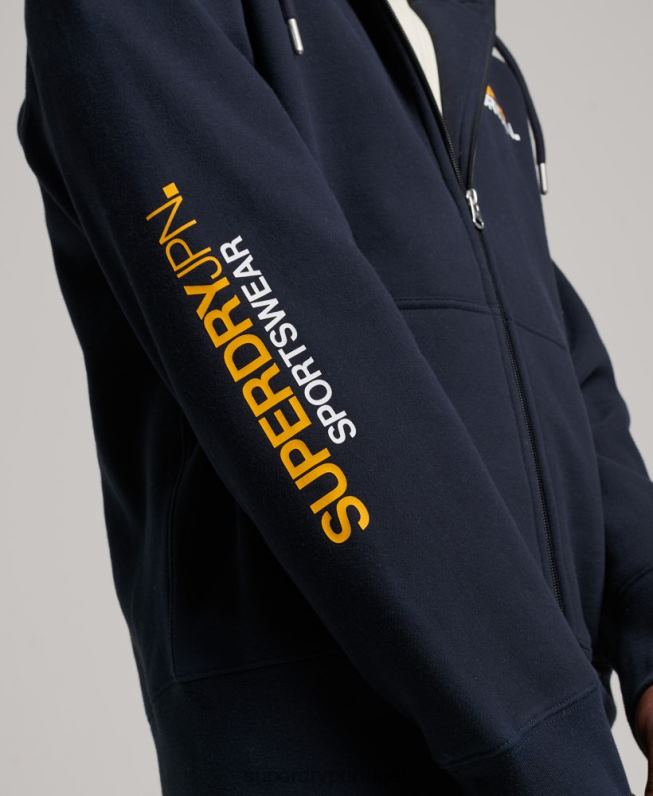 moletom com zíper code sportswear homens marinha roupas Superdry 2208H519