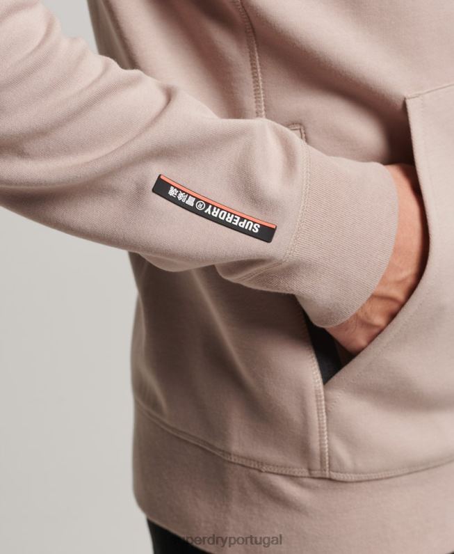 moletom com zíper code tech homens cinza claro roupas Superdry 2208H81