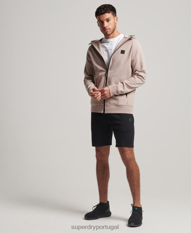 moletom com zíper code tech homens cinza claro roupas Superdry 2208H81