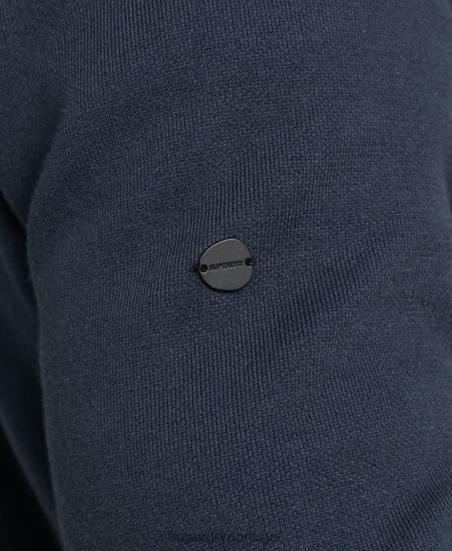 moletom com zíper de algodão orgânico essencial homens marinha roupas Superdry 2208H5266