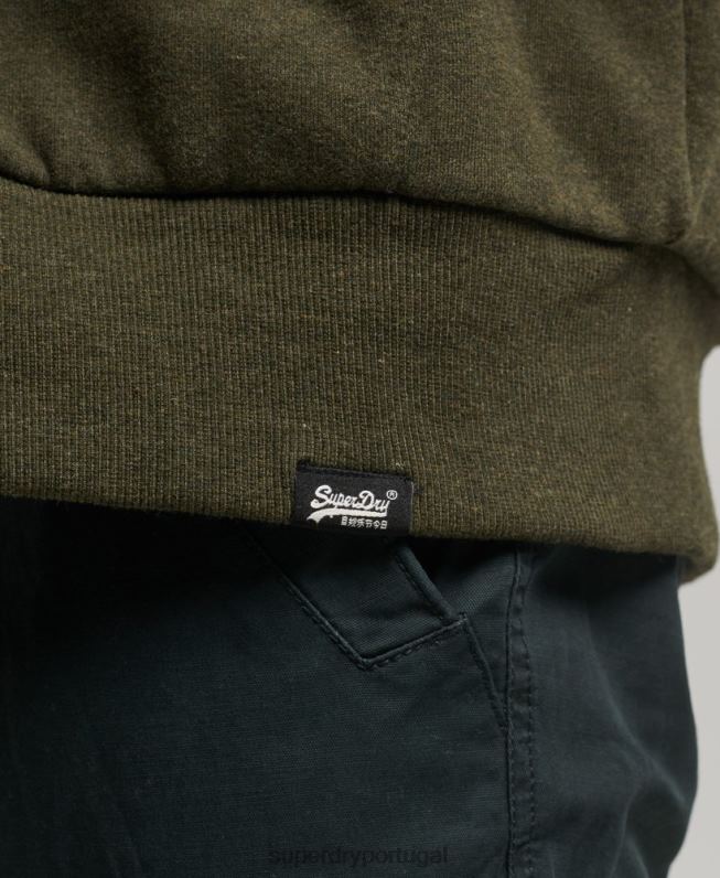 moletom com zíper forrado essencial borg homens caqui roupas Superdry 2208H4990