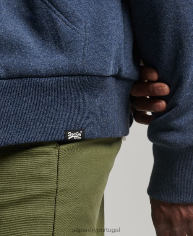 moletom com zíper forrado essencial borg homens marinha roupas Superdry 2208H499