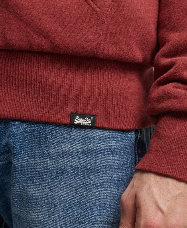 moletom com zíper forrado essencial borg homens vermelho roupas Superdry 2208H4992