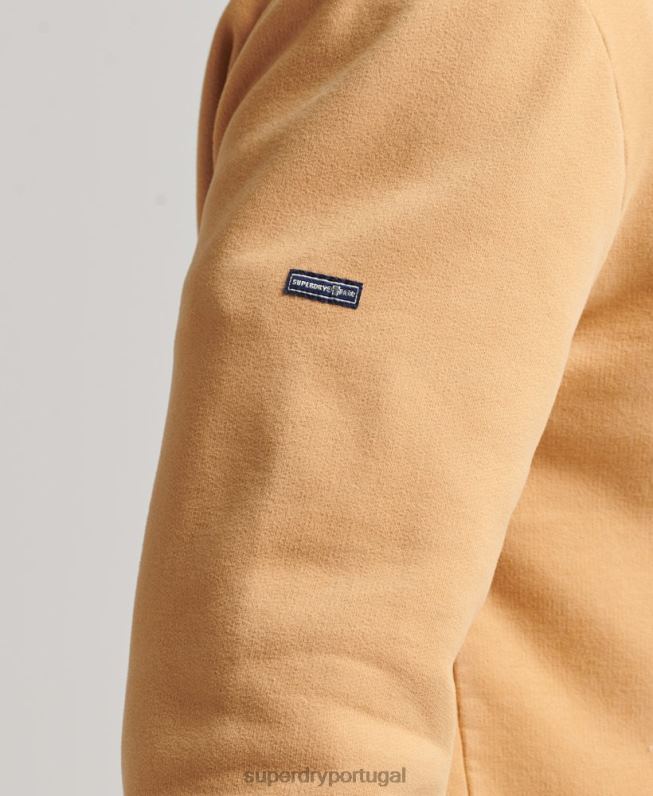 moletom cooper nostalgia crew homens amarelo roupas Superdry 2208H4994