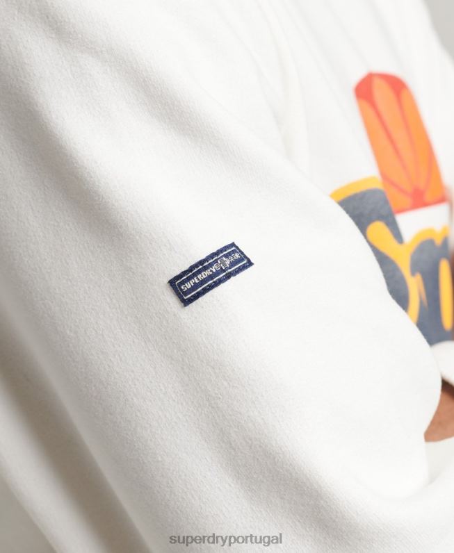 moletom cooper nostalgia crew homens creme roupas Superdry 2208H5051