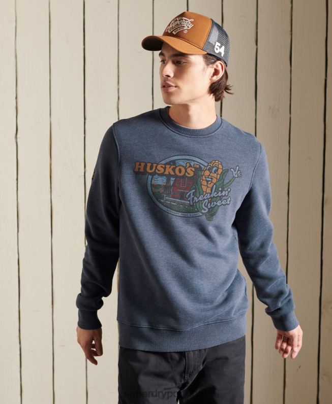 moletom da equipe Heritage Mountain homens marinha roupas Superdry 2208H846