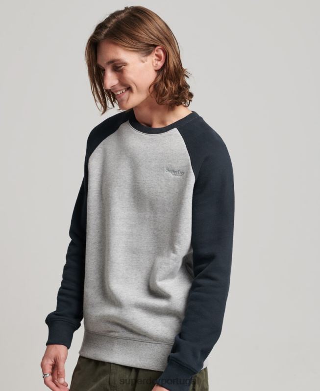 moletom da equipe de beisebol homens cinza roupas Superdry 2208H555