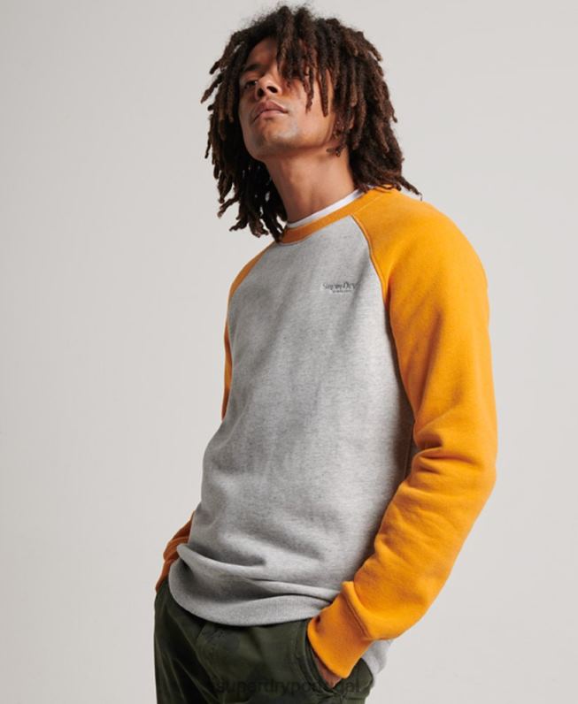 moletom da equipe de beisebol homens cinza roupas Superdry 2208H564