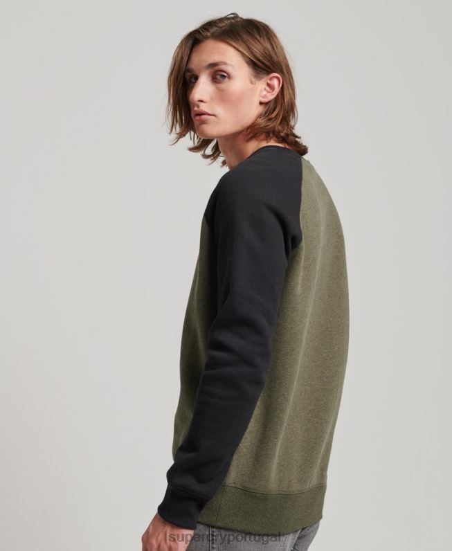 moletom da equipe de beisebol homens verde roupas Superdry 2208H506