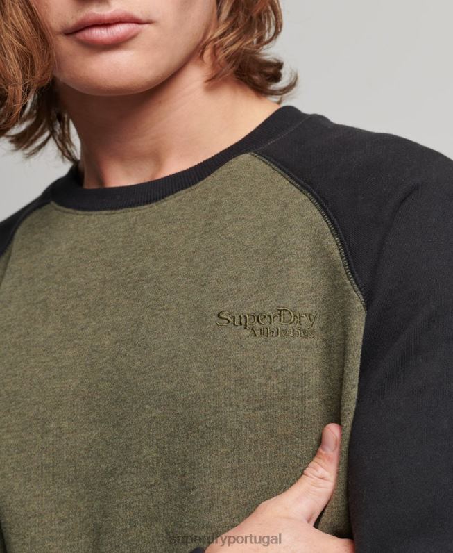 moletom da equipe de beisebol homens verde roupas Superdry 2208H506