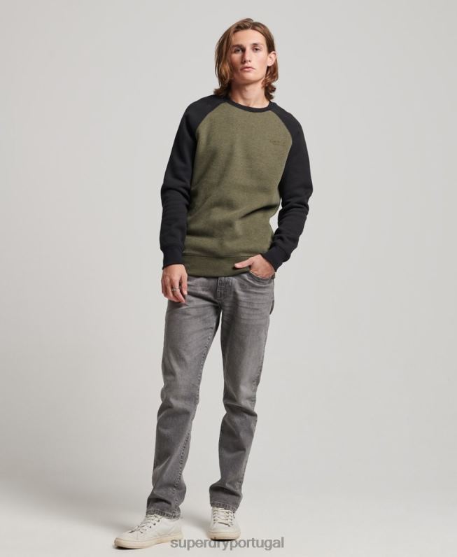 moletom da equipe de beisebol homens verde roupas Superdry 2208H506