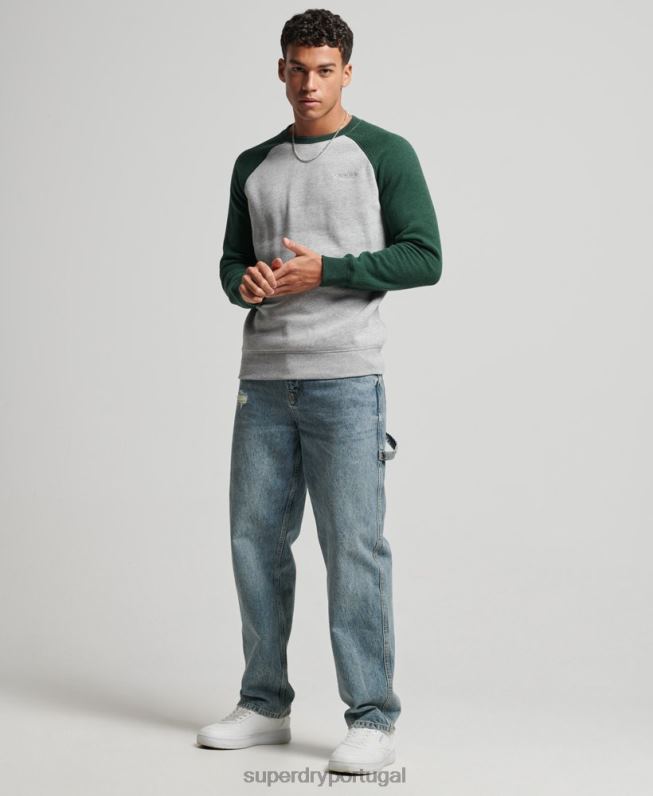 moletom da equipe de beisebol homens verde roupas Superdry 2208H788