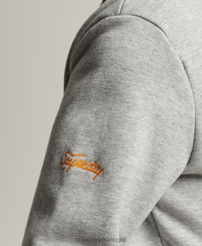 moletom da tripulação colegial vintage homens cinza roupas Superdry 2208H5078