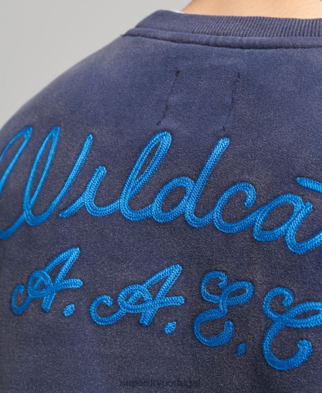 moletom da tripulação colegial vintage homens marinha roupas Superdry 2208H5039