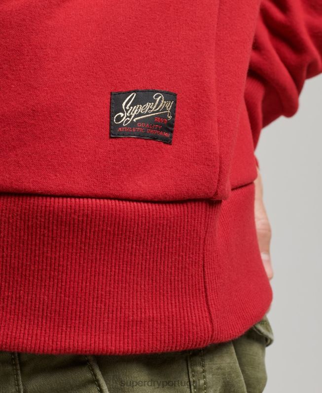 moletom da tripulação colegial vintage homens vermelho roupas Superdry 2208H549
