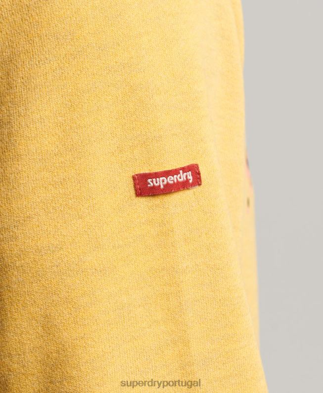 moletom da tripulação da lembrança da cidade homens amarelo roupas Superdry 2208H622