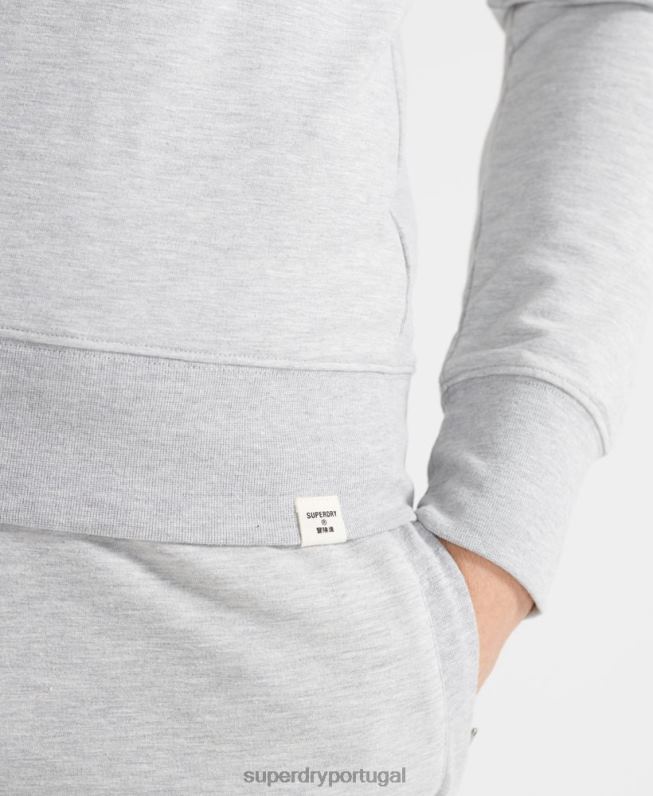 moletom da tripulação do pátio de boxe de treinamento homens cinza roupas Superdry 2208H5064