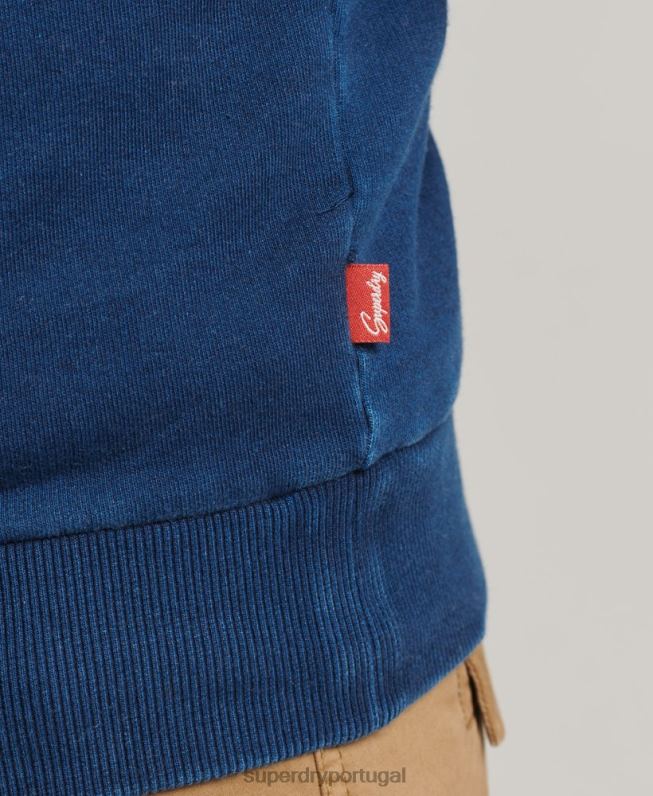 moletom da tripulação do sinal de parede homens azul roupas Superdry 2208H5198