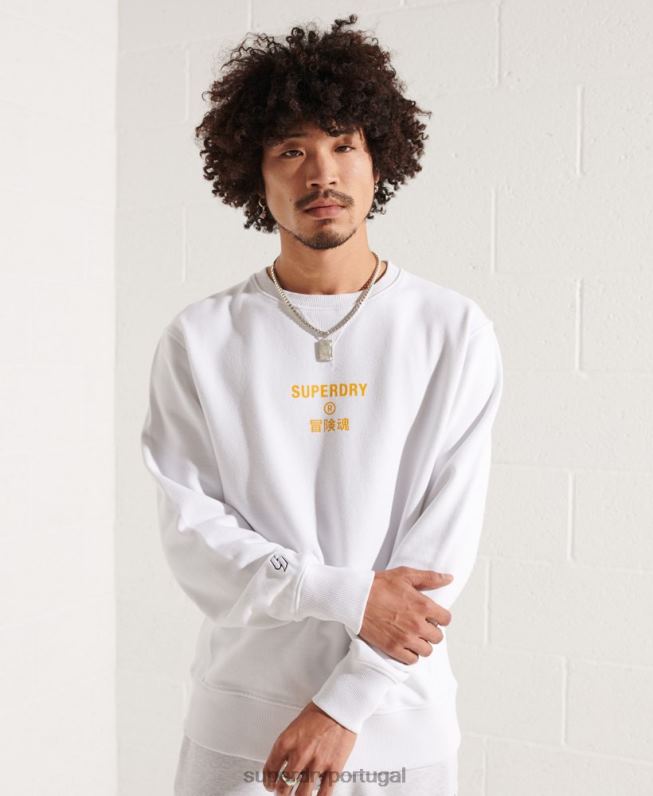 moletom da tripulação independente homens branco roupas Superdry 2208H5036