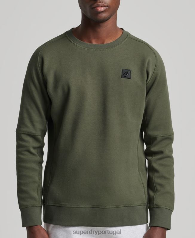 moletom da tripulação técnica homens caqui roupas Superdry 2208H5065
