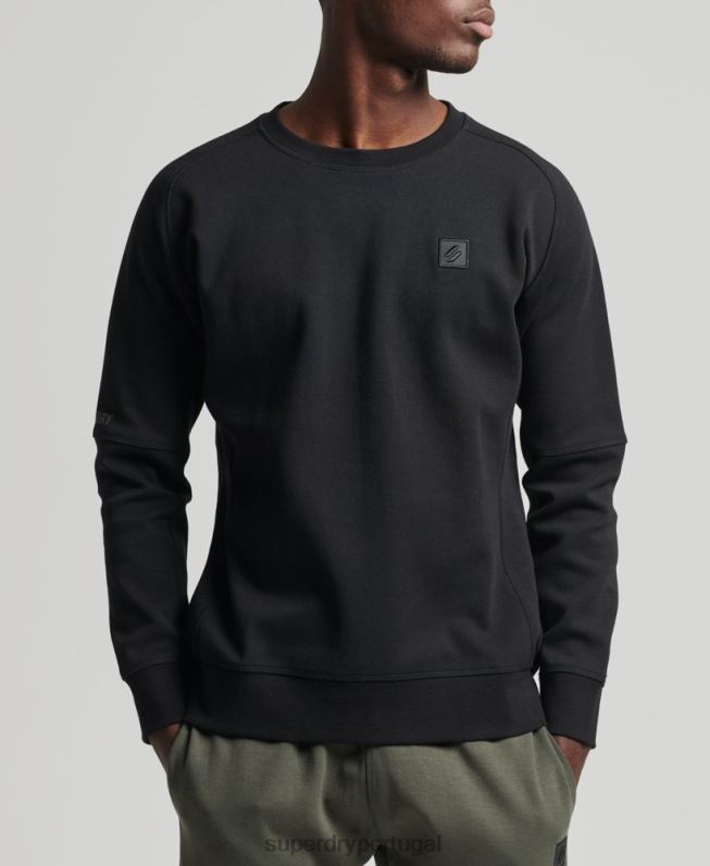 moletom da tripulação técnica homens preto roupas Superdry 2208H5043