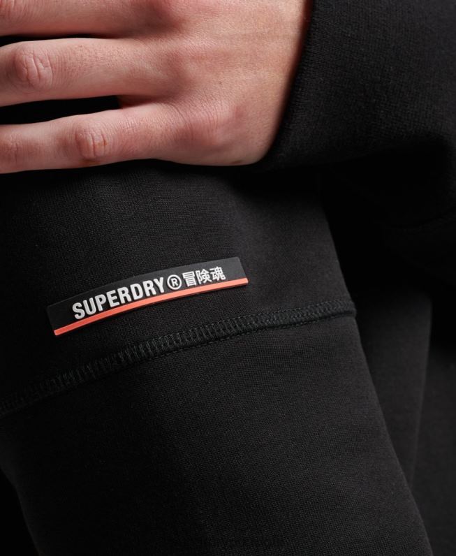 moletom da tripulação técnica homens preto roupas Superdry 2208H504