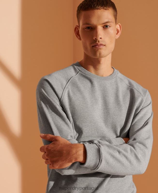 moletom de algodão orgânico de edição limitada homens cinza claro roupas Superdry 2208H5220