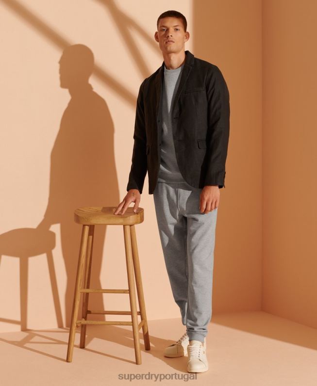 moletom de algodão orgânico de edição limitada homens cinza claro roupas Superdry 2208H5220