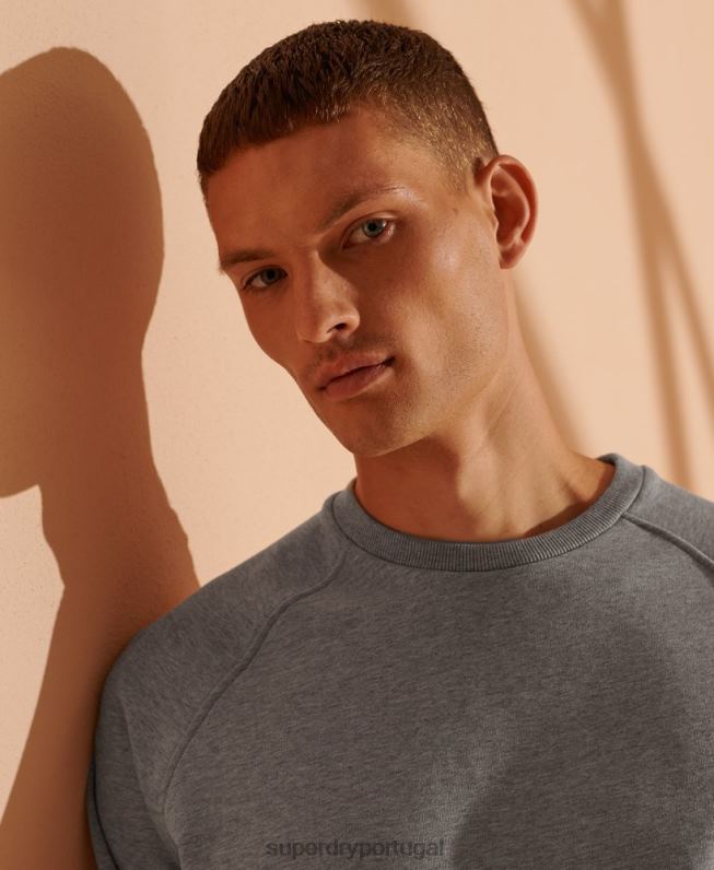 moletom de algodão orgânico de edição limitada homens cinza claro roupas Superdry 2208H5220