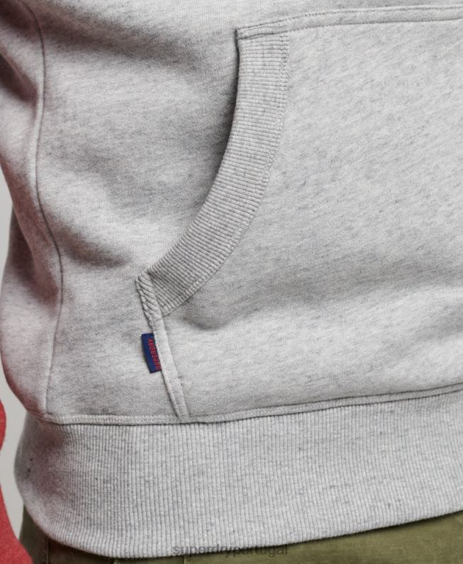 moletom de beisebol com logo vintage homens cinza claro roupas Superdry 2208H784