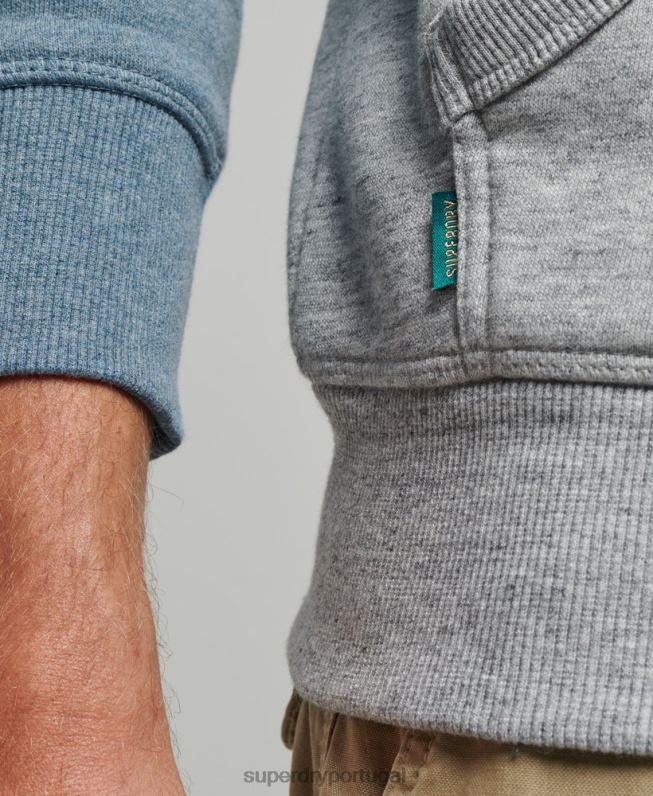 moletom de beisebol com logo vintage homens cinza roupas Superdry 2208H766