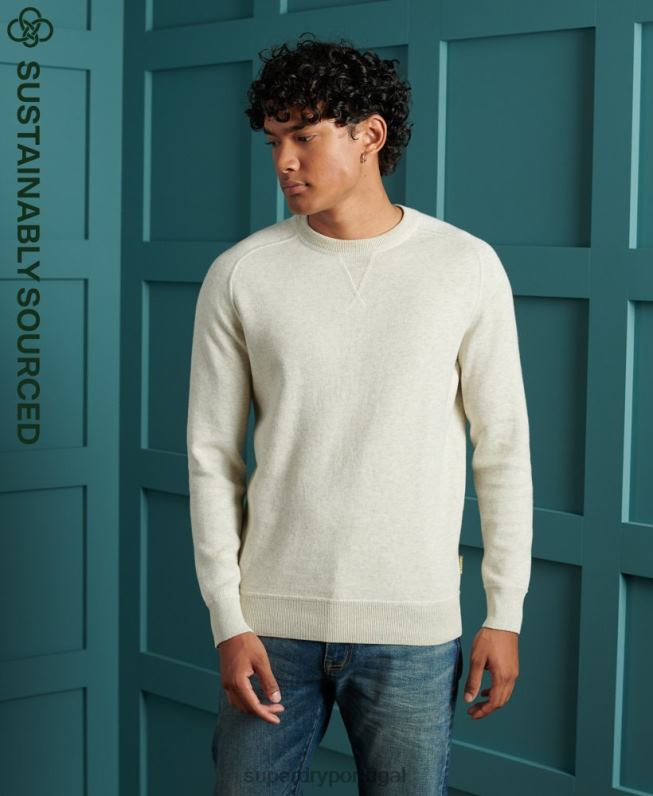 moletom de tripulação de algodão essencial homens cinza roupas Superdry 2208H5344