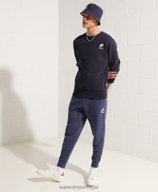 moletom decote careca sportstyle essencial homens marinha roupas Superdry 2208H5209