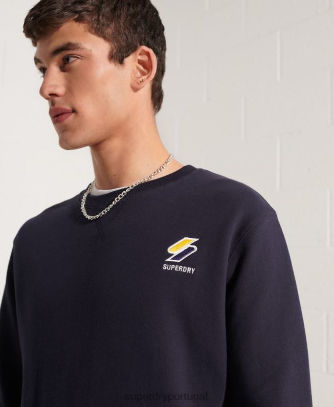 moletom decote careca sportstyle essencial homens marinha roupas Superdry 2208H5209