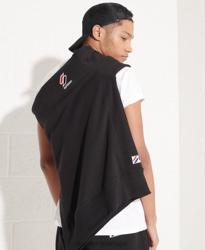 moletom decote careca sportstyle essencial homens preto roupas Superdry 2208H814