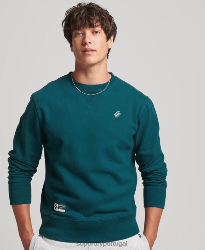 moletom essencial de algodão orgânico code homens azul roupas Superdry 2208H5172