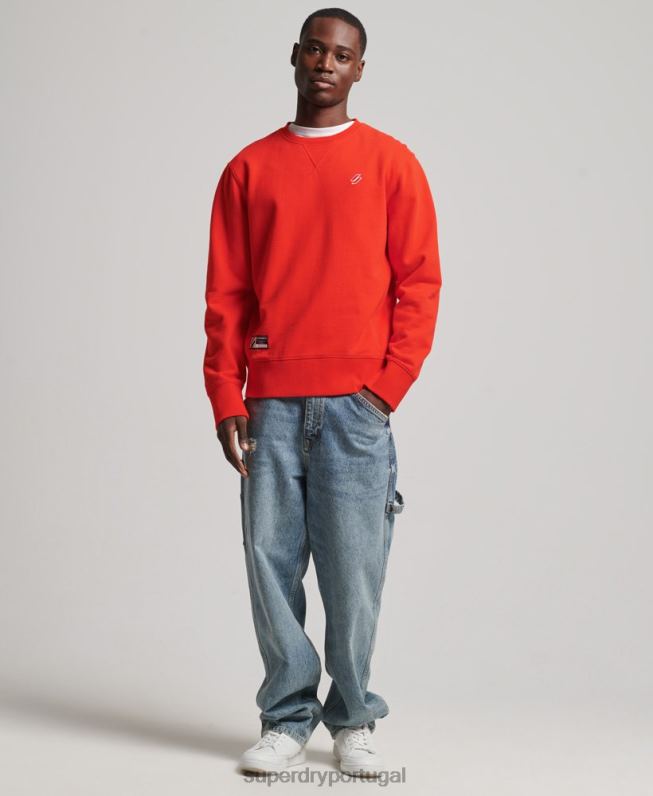 moletom essencial de algodão orgânico code homens vermelho roupas Superdry 2208H5049