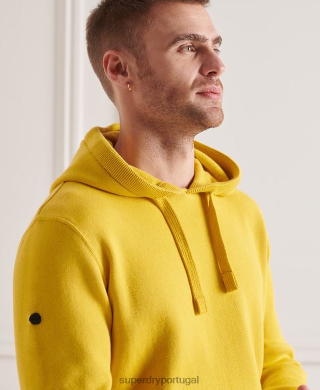 moletom essencial de algodão orgânico homens amarelo roupas Superdry 2208H5317